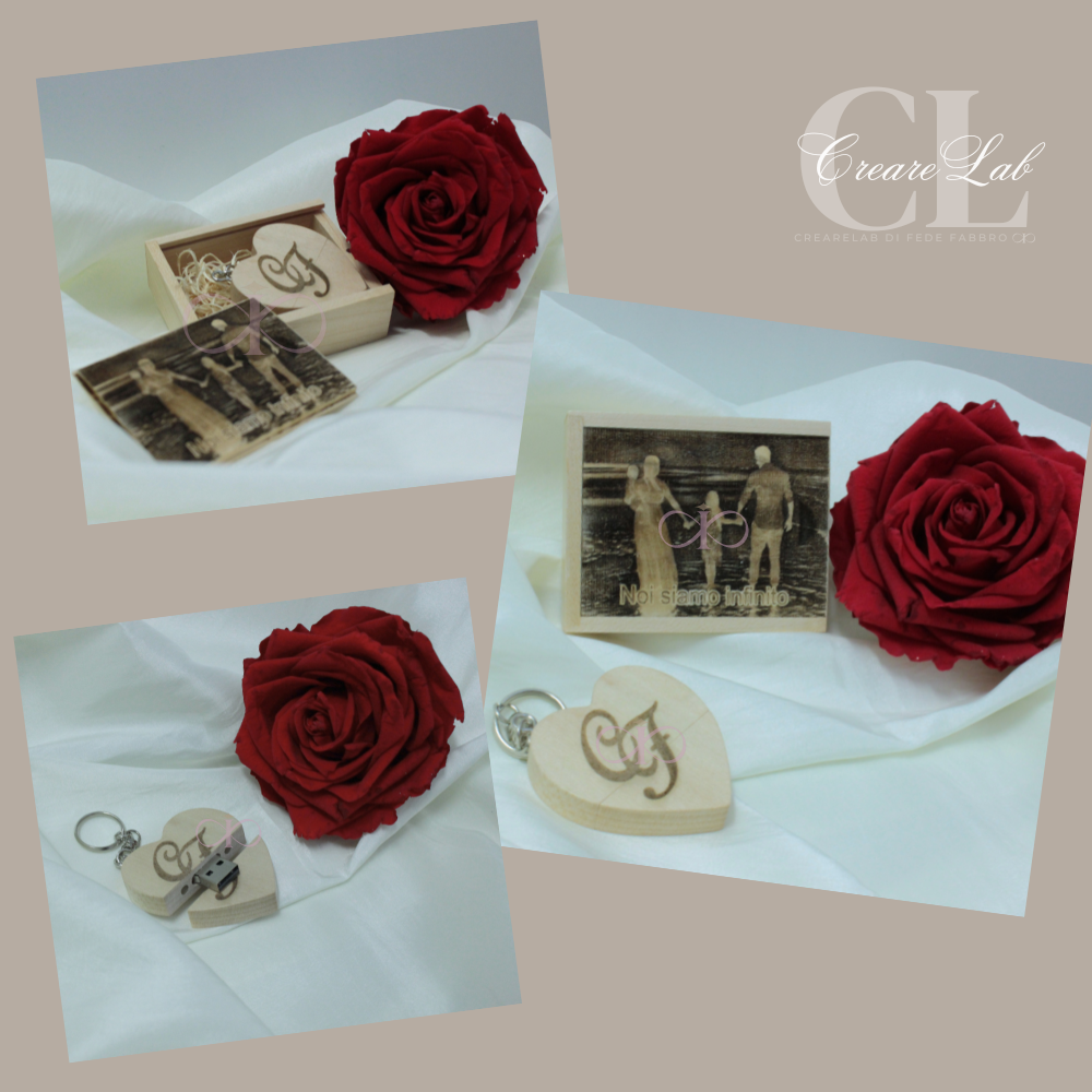 Cofanetto con Cuore usb con personalizzazione