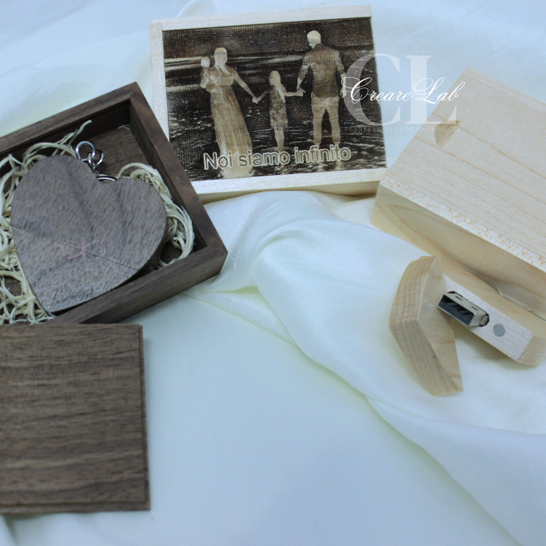 Cofanetto con Cuore usb con personalizzazione