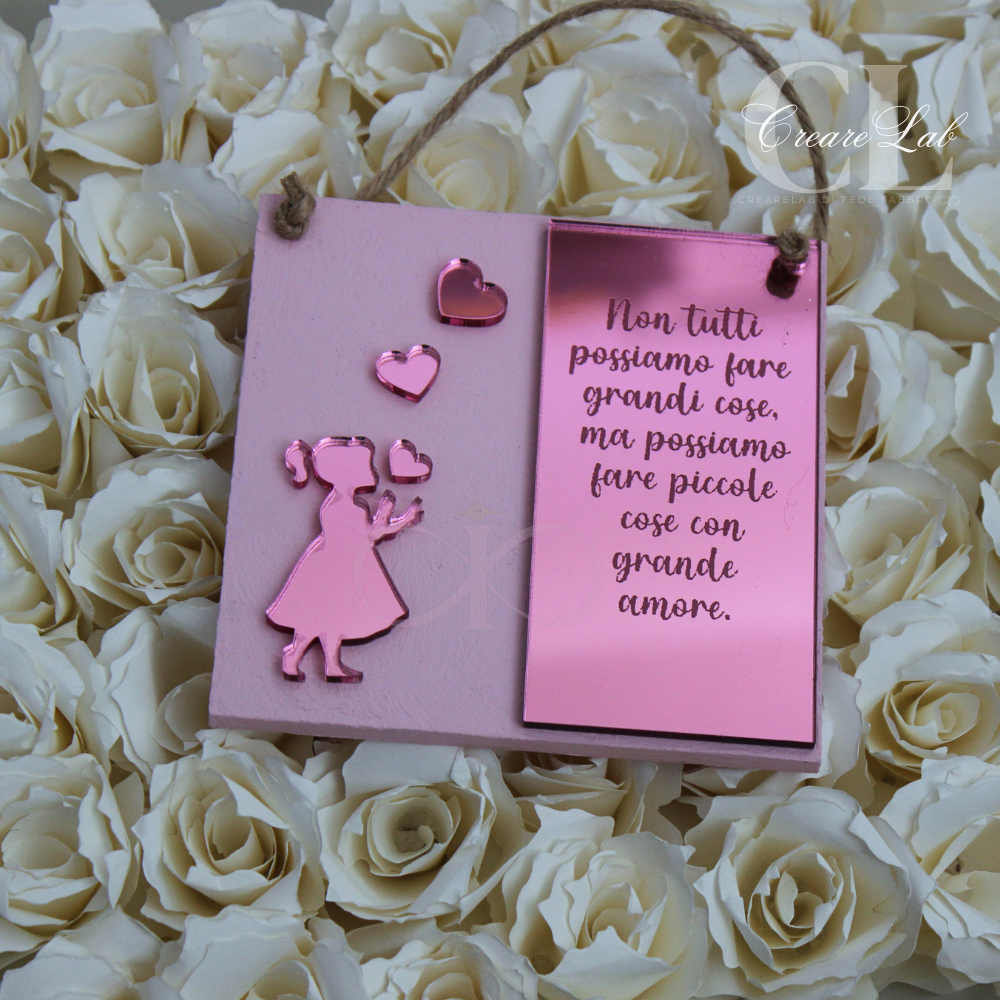 Quadretti Bambini rosa /specchiato rosa