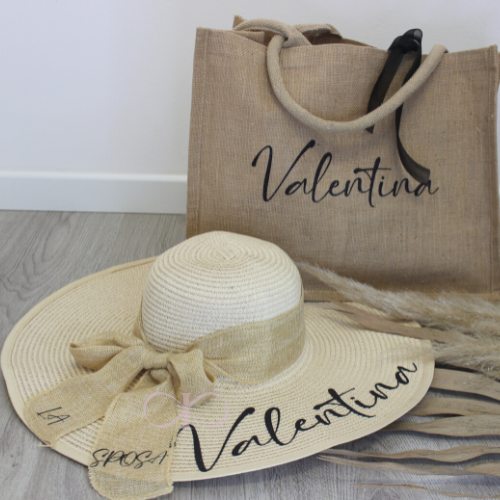 SET CAPPELLO E BORSA SPOSA PERSONALIZZATO