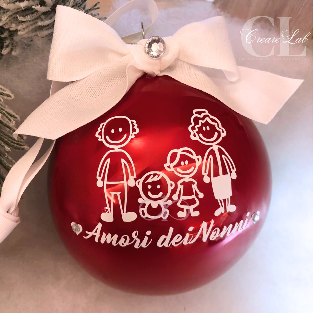 SFERA DI NATALE IN VETRO (Amori dei nonni)