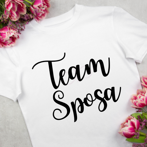 MAGLIETTA BIANCO O NERO TEAM SPOSA VARI COLORI