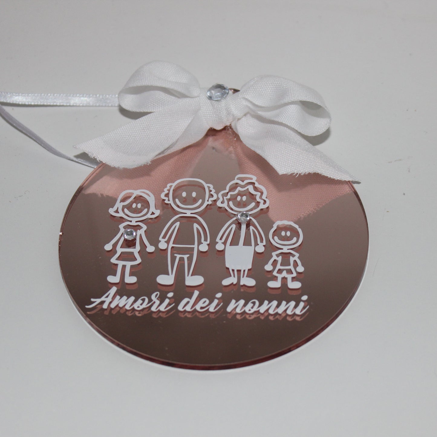 SFERA NATALIZIA IN PLEXIGLASS ROSE GOLD (FAMIGLIA)
