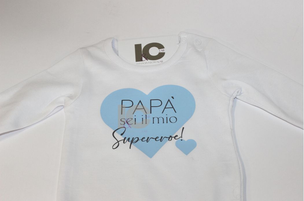BODY SUPEREROE PAPA' AZZURRO