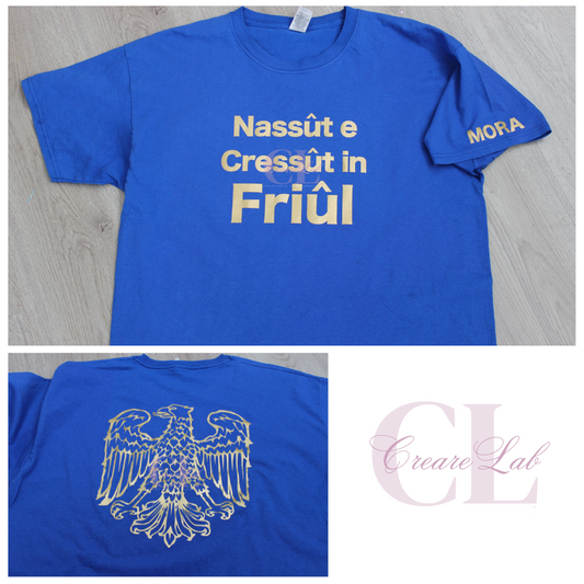 Maglietta blu personalizzata Friûl