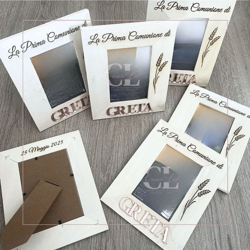 Portafoto Prima Comunione personalizzato con nome in plexiglass