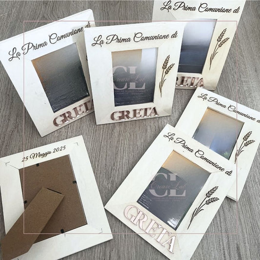 Portafoto Prima Comunione personalizzato con nome in plexiglass